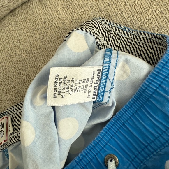 Party Pants Blue and Red Swim Shorts with Cup Pattern - Picture 4 of 6